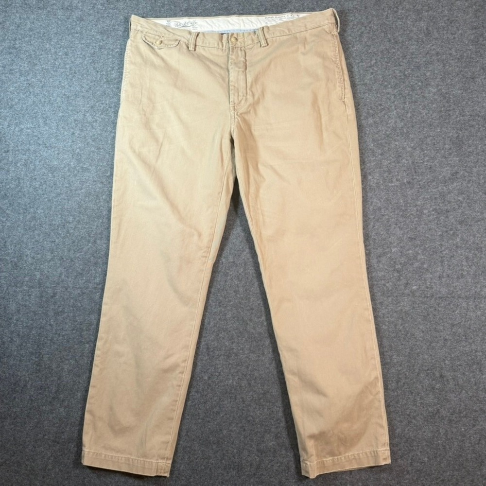 VTG Polo Ralph Lauren Men's Slim GI Fit Chino Pants‎ Tan Size 38x30 Comfy Office